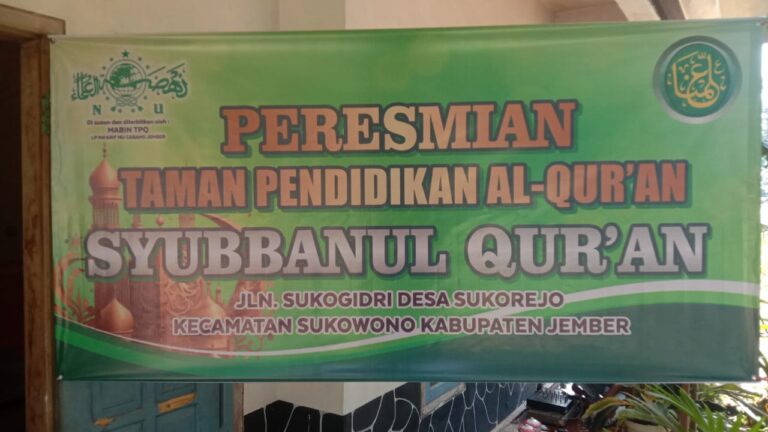 TPQ Syubbanul Qur’an Desa Sukorejo, Kecamatan Sukowono di Resmikan dan Menggunakan Metode Allimna
