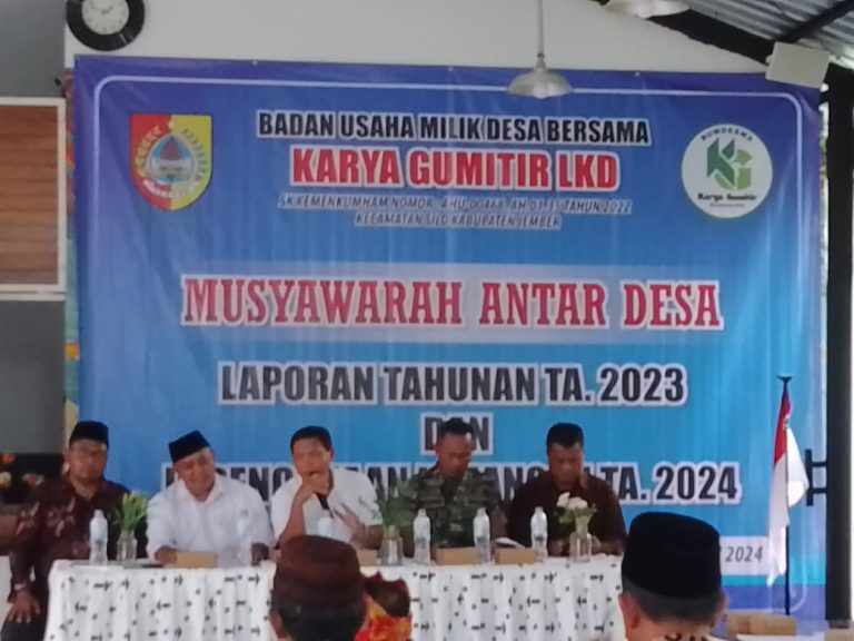 Mad Tahunan LPJ Keuangan Tahun 2023 Dan Perencanaan Keuangan Tahun 2024 Bumdesma Karya Gumitir LKD Silo Jember