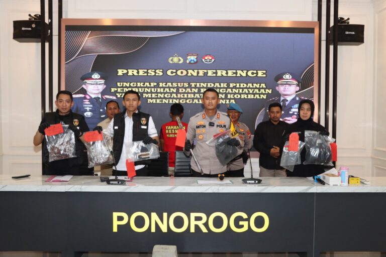 Pelaku Pembunuhan Pada Malam Tahun Baru Berhasil di Amankan Polres Ponorogo