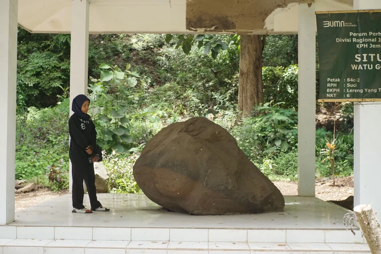 Menengok Lebih Dekat Watu Gong di Desa Rambipuji Jember, Tampak dari Huruf Pallawa yang Terbalik