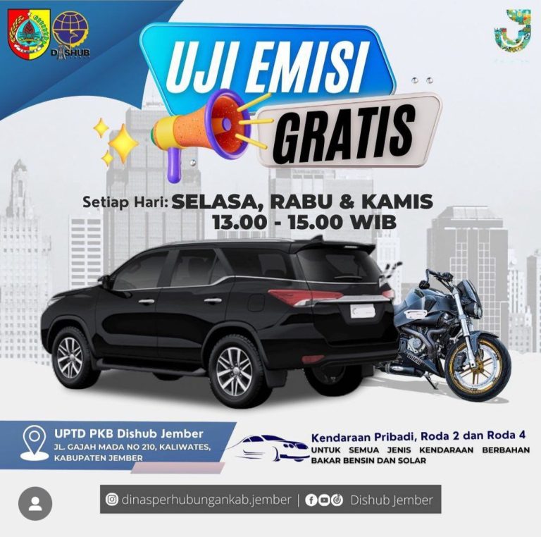 Dishub Beri Uji Emisi Gratis Bagi Masyarakat Jember