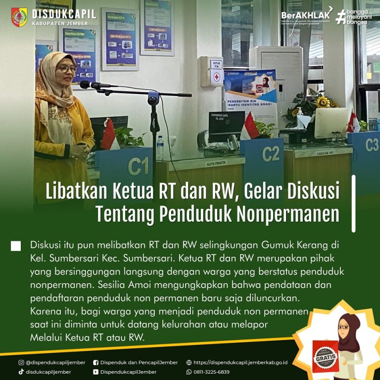 Libatkan Ketua RT dan RW, Disdukcapil Jember Gelar Diskusi Tentang Penduduk Nonpermanen