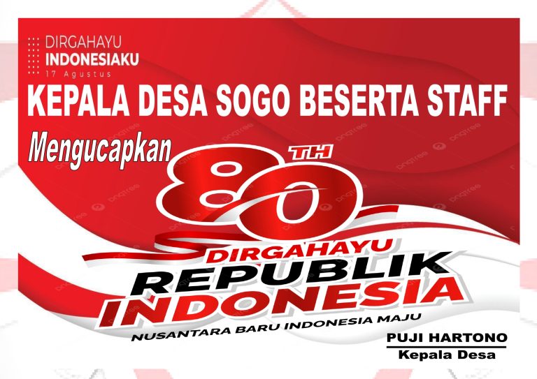 Pemerintahan Desa Sogo, Kecamatan Balerejo, Kabupaten Madiun Mengucapkan Dirgahayu Republik Indonesia ke 80 Tahun