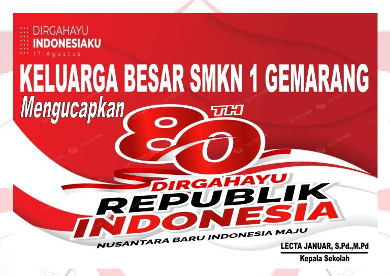 SMKN 1 Gemarang Madiun Jawa Timur Mengucapkan Dirgahayu Republik Indonesia ke 80 Tahun