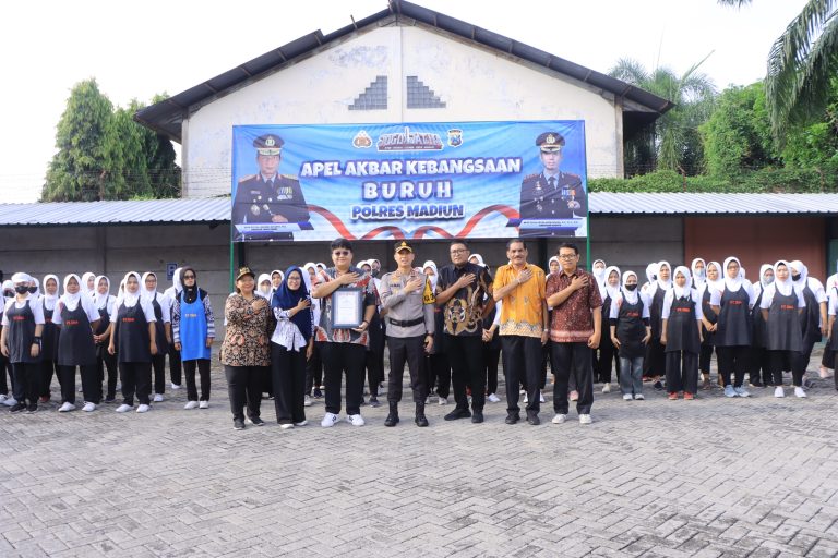 Apel Akbar Kebangsaan Buruh 2025, Kapolres Madiun Ajak Pekerja Bersinergi Jaga Kondusifitas Kamtibmas