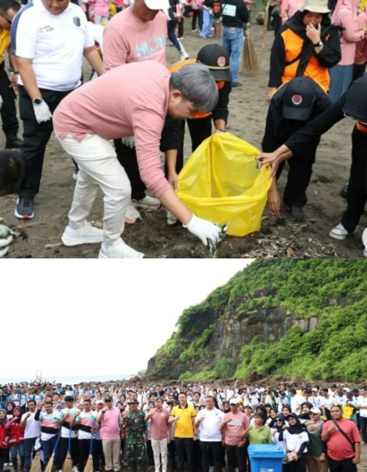 Tindak Lanjut Arahan Presiden, Bupati Jember Gelar Aksi Bersih Pantai Selatan